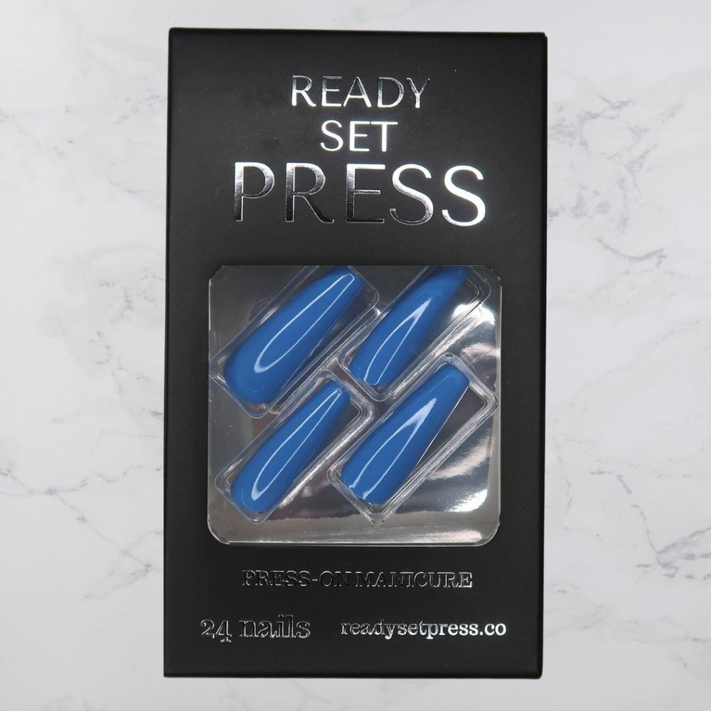 Extra Long Coffin Matte Cobalt Blue